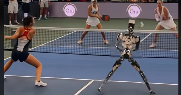 Robot playing pickleball real or fake