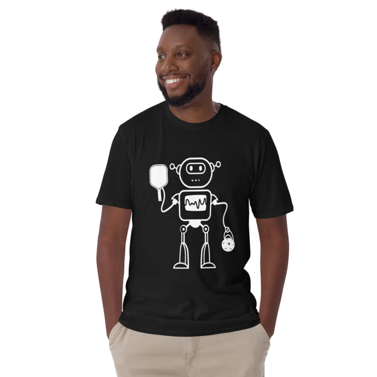 Robot playing pickleball t-shirt